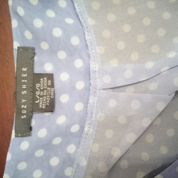 Suzy Shier Blue and White Relaxed Tiered Tank Top - Picture 2 of 3